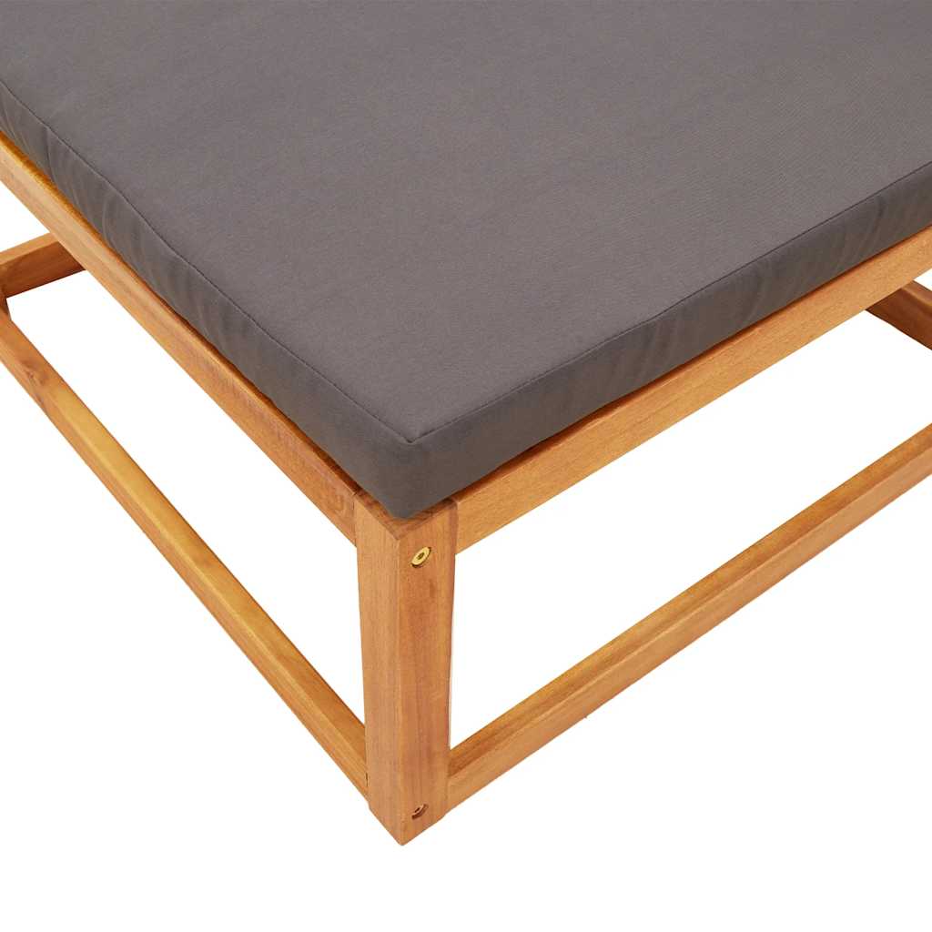 3-tlg. Gartensofa-Set mit Kissen Holz Akazie & Rattan