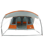 Tunnelzelt 5 Personen Grau und Orange Wasserdicht