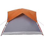 Campingzelt 4 Personen Grau und Orange Wasserdicht