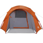 Campingzelt 4 Personen Grau und Orange Wasserdicht