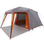 Campingzelt mit Vorzelt 5 Personen Grau und Orange Wasserdicht