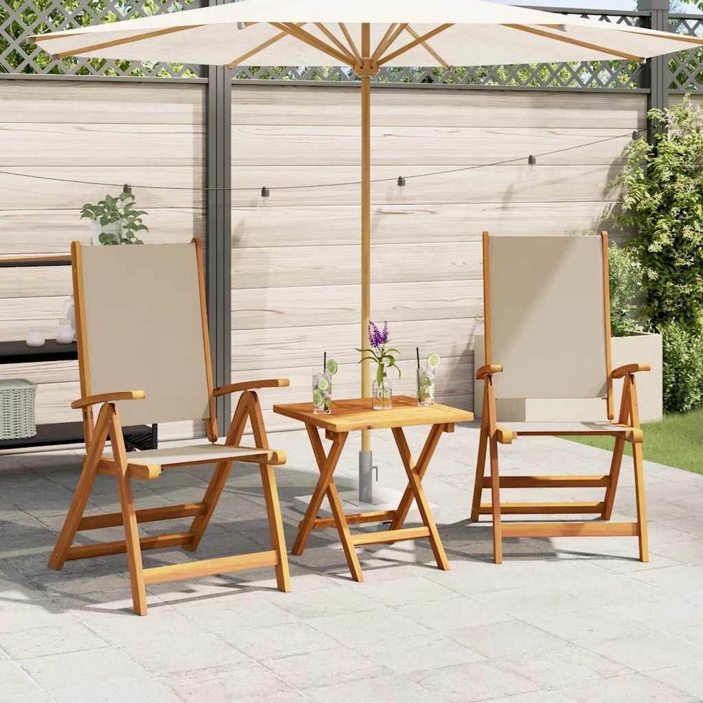 Gartenstühle 2 Stk. Klappbar Massivholz Akazie und Textilene