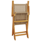 7-tlg. Garten-Essgruppe Poly Rattan und Massivholz Beige