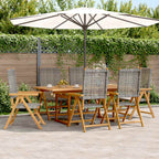 7-tlg. Garten-Essgruppe Poly Rattan und Massivholz Grau