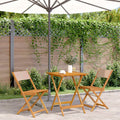 3-tlg. Bistro-Set Taupe Stoff und Massivholz