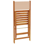 5-tlg. Garten-Essgruppe Stoff und Massivholz Beige