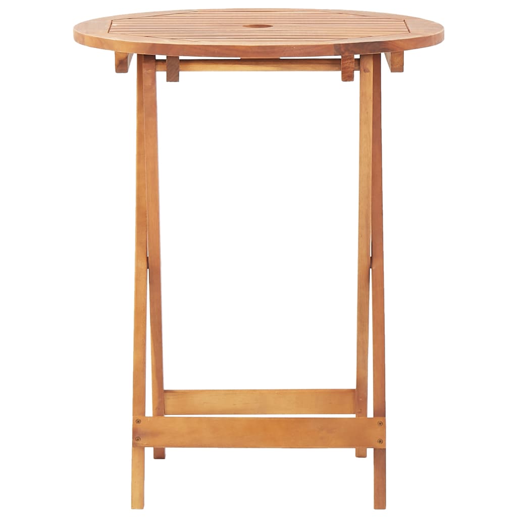 3-tlg. Bistro-Set Taupe Stoff und Massivholz