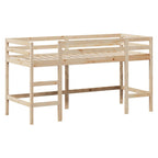 Hochbett mit Leiter und Dach 90x190 cm Massivholz Kiefer