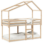 Etagenbett mit Dach 80x200 cm Massivholz Kiefer