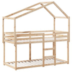 Etagenbett mit Dach 75x190 cm Massivholz Kiefer