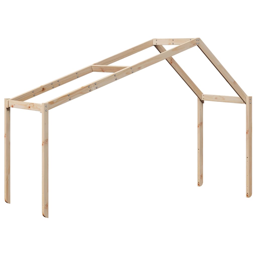 Hochbett mit Leiter und Dach 80x200 cm Massivholz Kiefer