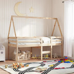 Hochbett mit Dach 80x200 cm Massivholz Kiefer