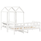 Tagesbett Set mit Dach Weiß 80x200 cm Massivholz Kiefer