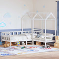 Tagesbett Set mit Dach Weiß 80x200 cm Massivholz Kiefer