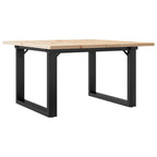 Couchtisch O-Gestell 60x60x40cm Massivholz Kiefer und Stahl