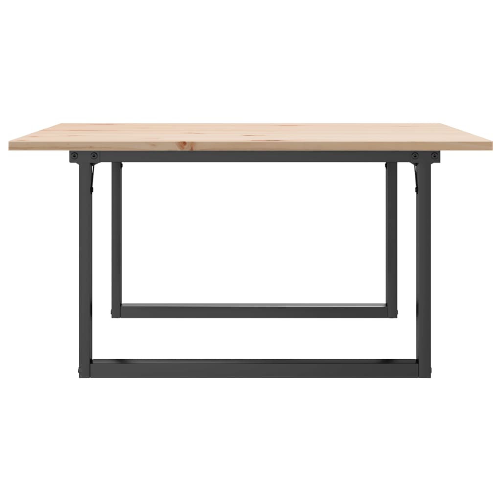 Couchtisch O-Gestell 80x80x45cm Massivholz Kiefer und Stahl