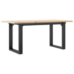 Couchtisch O-Gestell 100x50x45 cm Massivholz Kiefer & Stahl