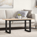 Couchtisch O-Gestell 100x50x45 cm Massivholz Kiefer & Stahl