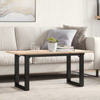 Couchtisch O-Gestell 100x50x45 cm Massivholz Kiefer & Stahl