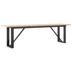 Couchtisch O-Gestell 160x40x45 cm Massivholz Kiefer & Stahl