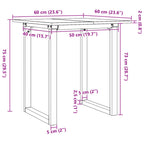 Esstisch O-Gestell 60x60x75 cm Massivholz Kiefer und Stahl
