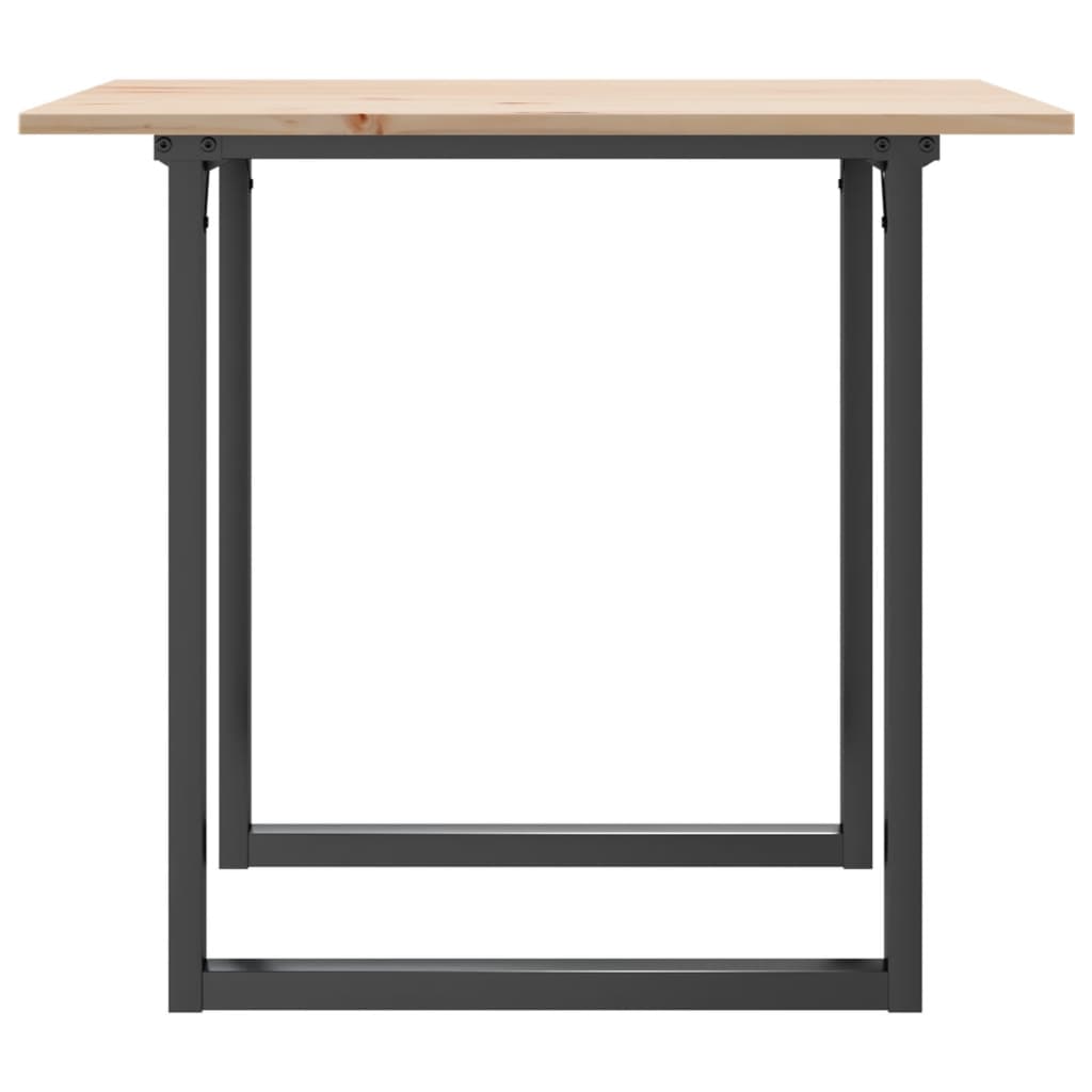 Esstisch O-Gestell 80x80x75 cm Massivholz Kiefer und Stahl