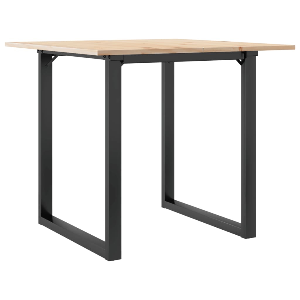 Esstisch O-Gestell 80x80x75 cm Massivholz Kiefer und Stahl