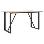 Esstisch O-Gestell 140x80x75 cm Massivholz Kiefer und Stahl