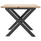 Couchtisch X-Gestell 80x50x40cm Massivholz Kiefer und Stahl
