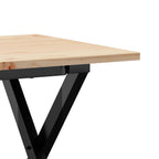 Couchtisch X-Gestell 90x40x45cm Massivholz Kiefer und Stahl