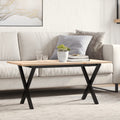 Couchtisch X-Gestell 100x50x45 cm Massivholz Kiefer & Stahl