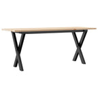 Couchtisch X-Gestell 110x40x45 cm Massivholz Kiefer & Stahl