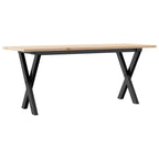Couchtisch X-Gestell 110x40x45 cm Massivholz Kiefer & Stahl