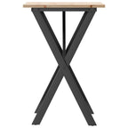 Esstisch X-Gestell 50x50x75 cm Massivholz Kiefer und Stahl