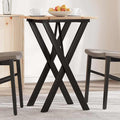 Esstisch X-Gestell 50x50x75 cm Massivholz Kiefer und Stahl