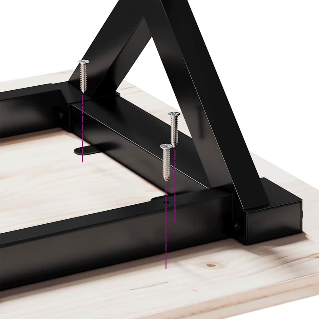 Esstisch X-Gestell 70x70x75 cm Massivholz Kiefer und Stahl