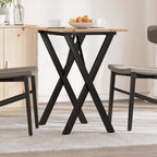 Esstisch X-Gestell 80x50x75 cm Massivholz Kiefer und Stahl