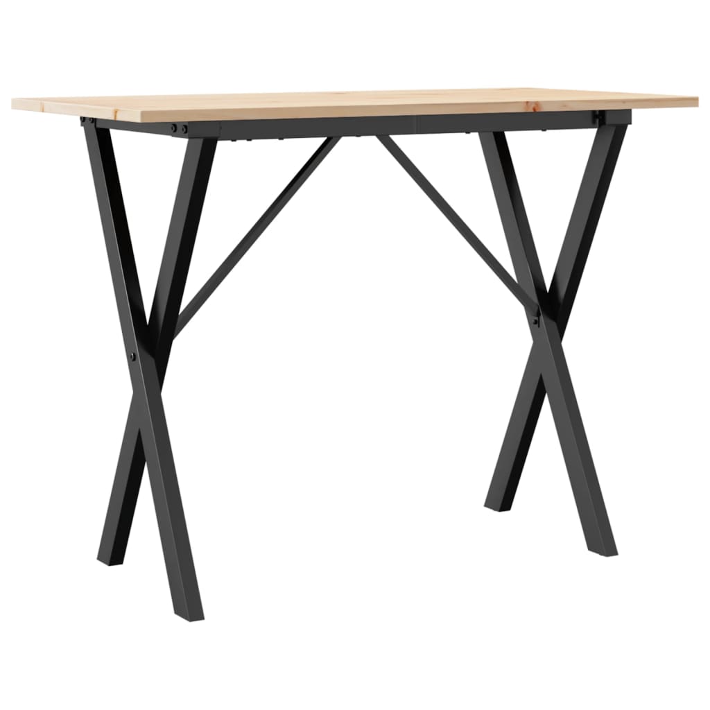 Esstisch X-Gestell 100x50x75 cm Massivholz Kiefer und Stahl