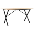 Esstisch X-Gestell 140x80x75 cm Massivholz Kiefer und Stahl