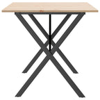 Esstisch X-Gestell 140x80x75 cm Massivholz Kiefer und Stahl