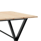 Esstisch X-Gestell 140x80x75 cm Massivholz Kiefer und Stahl