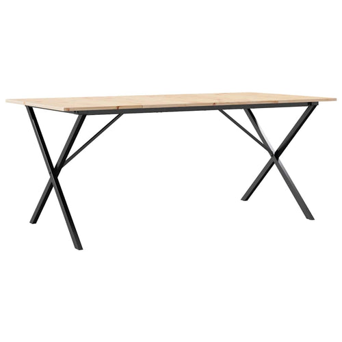 Esstisch X-Gestell 180x90x75 cm Massivholz Kiefer und Stahl