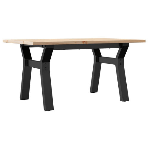 Couchtisch Y-Gestell 80x50x40cm Massivholz Kiefer und Stahl