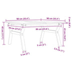 Couchtisch Y-Gestell 90x90x45cm Massivholz Kiefer und Stahl