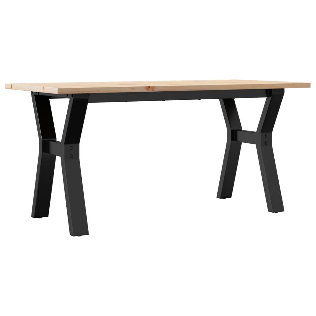 Couchtisch Y-Gestell 100x50x45 cm Massivholz Kiefer & Stahl