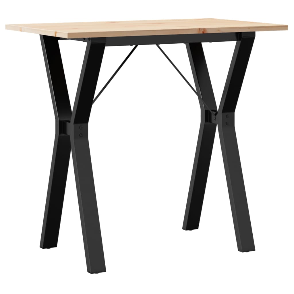 Esstisch Y-Gestell 80x50x75 cm Massivholz Kiefer und Stahl