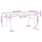 Esstisch Y-Gestell 180x90x75 cm Massivholz Kiefer und Stahl