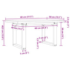 Couchtisch O-Gestell 80x50x40,5cm Massivholz Kiefer & Stahl