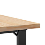 Couchtisch O-Gestell 90x90x45,5cm Massivholz Kiefer & Stahl