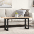 Couchtisch O-Gestell 110x40x45,5 cm Massivholz Kiefer Stahl